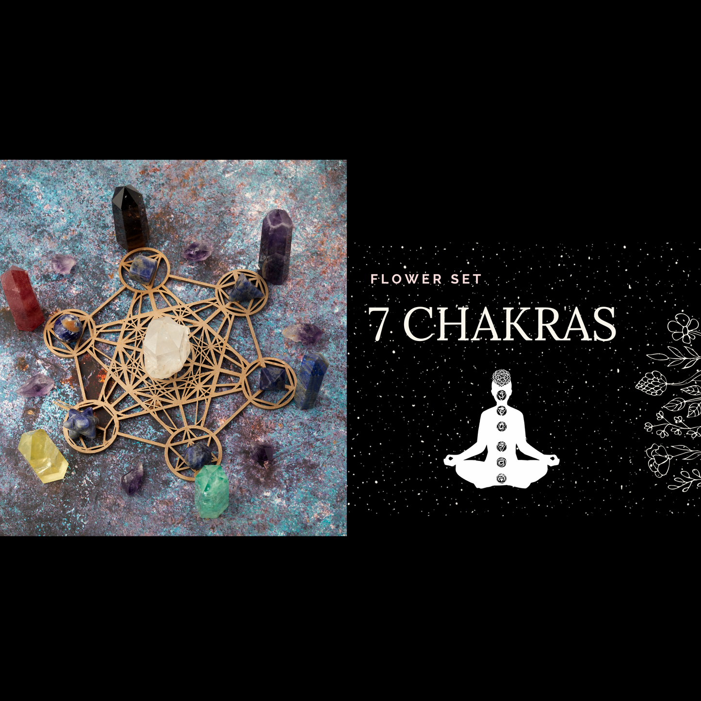 7 Chakras Flower Set - Spiral Rain