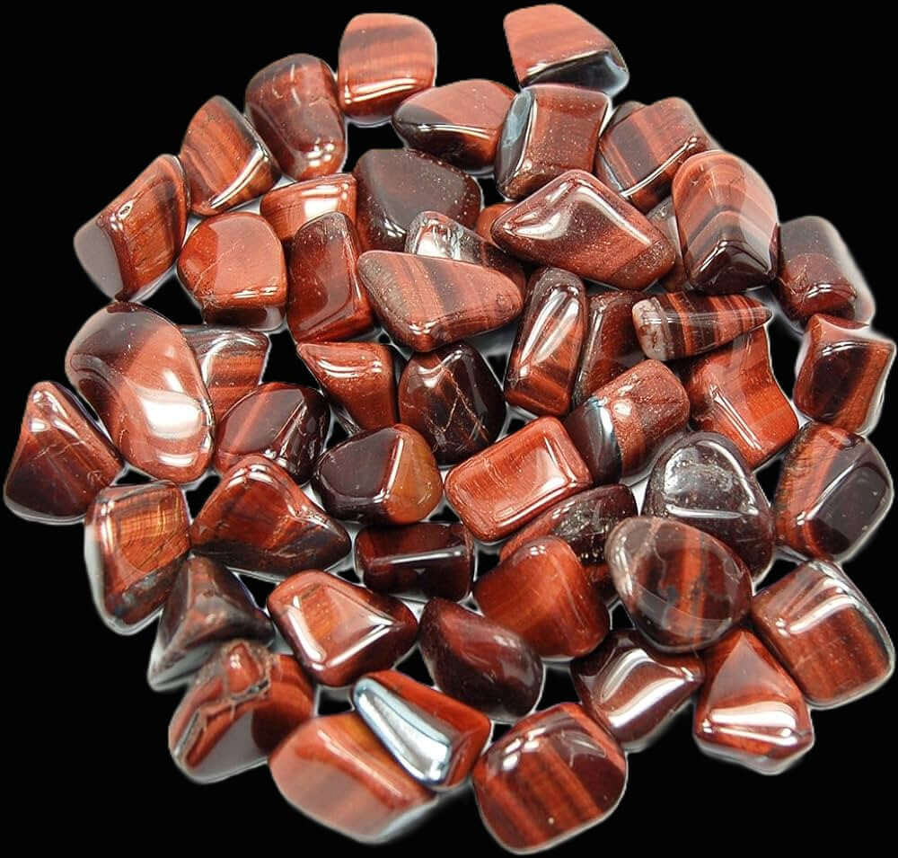 Red Tiger Eye Tumbled - Spiral Rain