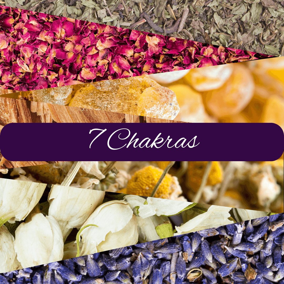 7 Chakras Loose Incense Blend with Clear Quartz