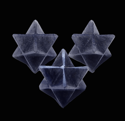 Carved Blue Aventurine Merkaba - Spiral Rain