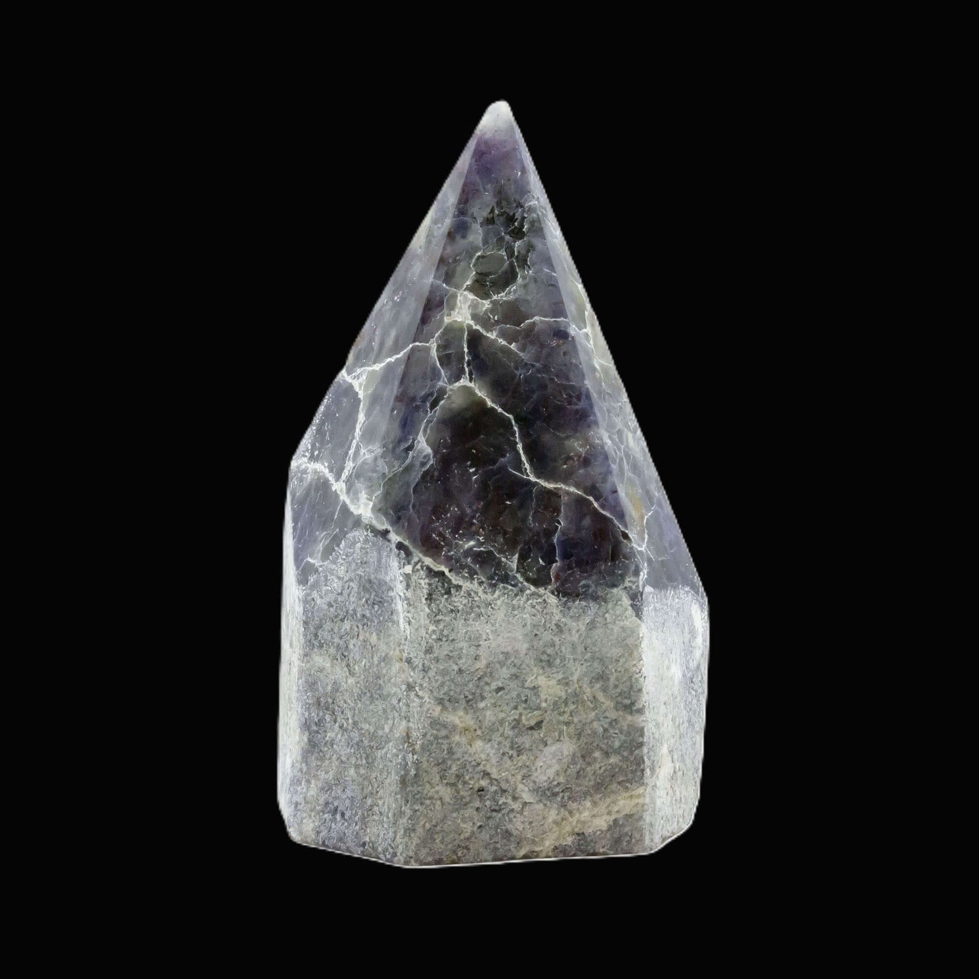 Iolite Top polished point - Spiral Rain