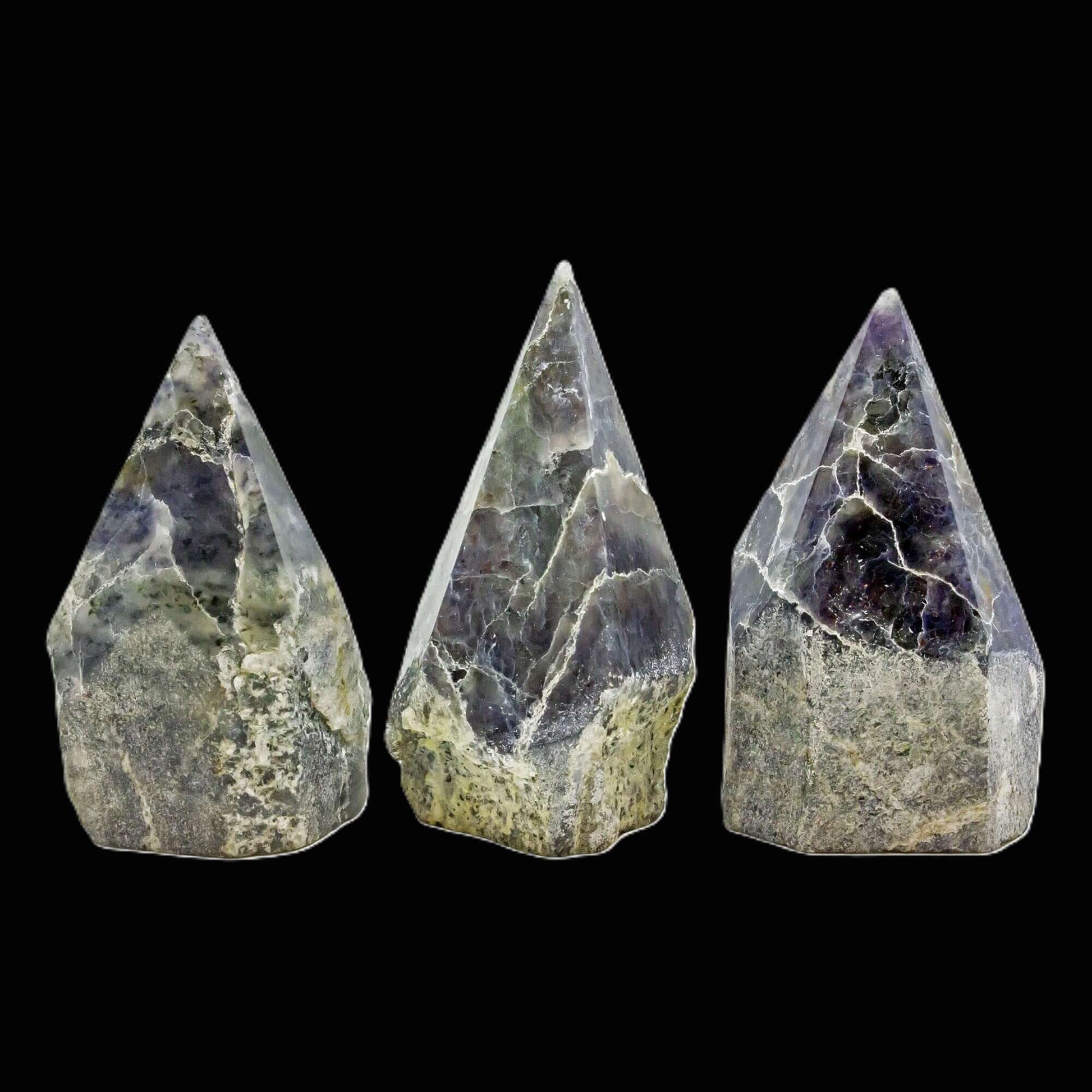 Iolite Top polished point - Spiral Rain