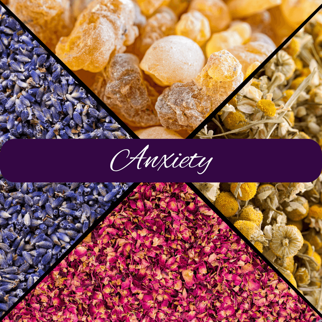 Anxiety Relief Loose Incense Blend with Amethyst Crystal - Spiral Rain