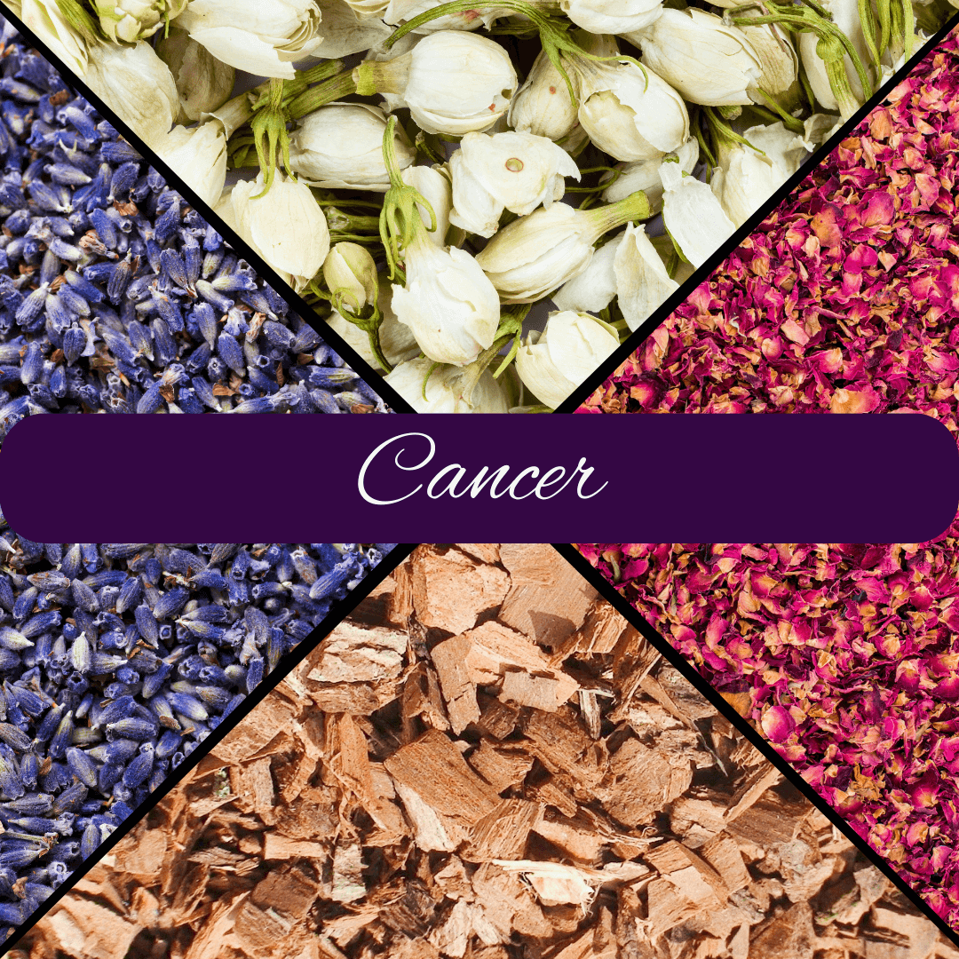 Cancer Zodiac Loose Incense Blend with Moonstone Crystal