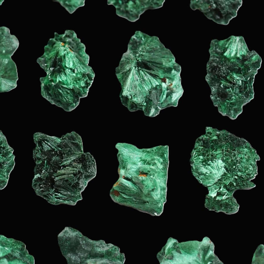 Fibrous Malachite #1 Raw Specimen - Spiral Rain