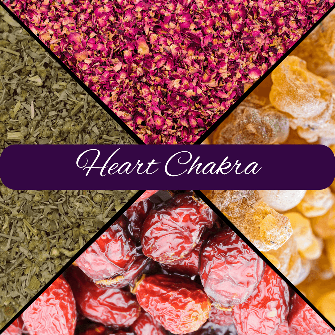 Heart Chakra Loose Incense Blend with Rose Quartz Crystal - Spiral Rain