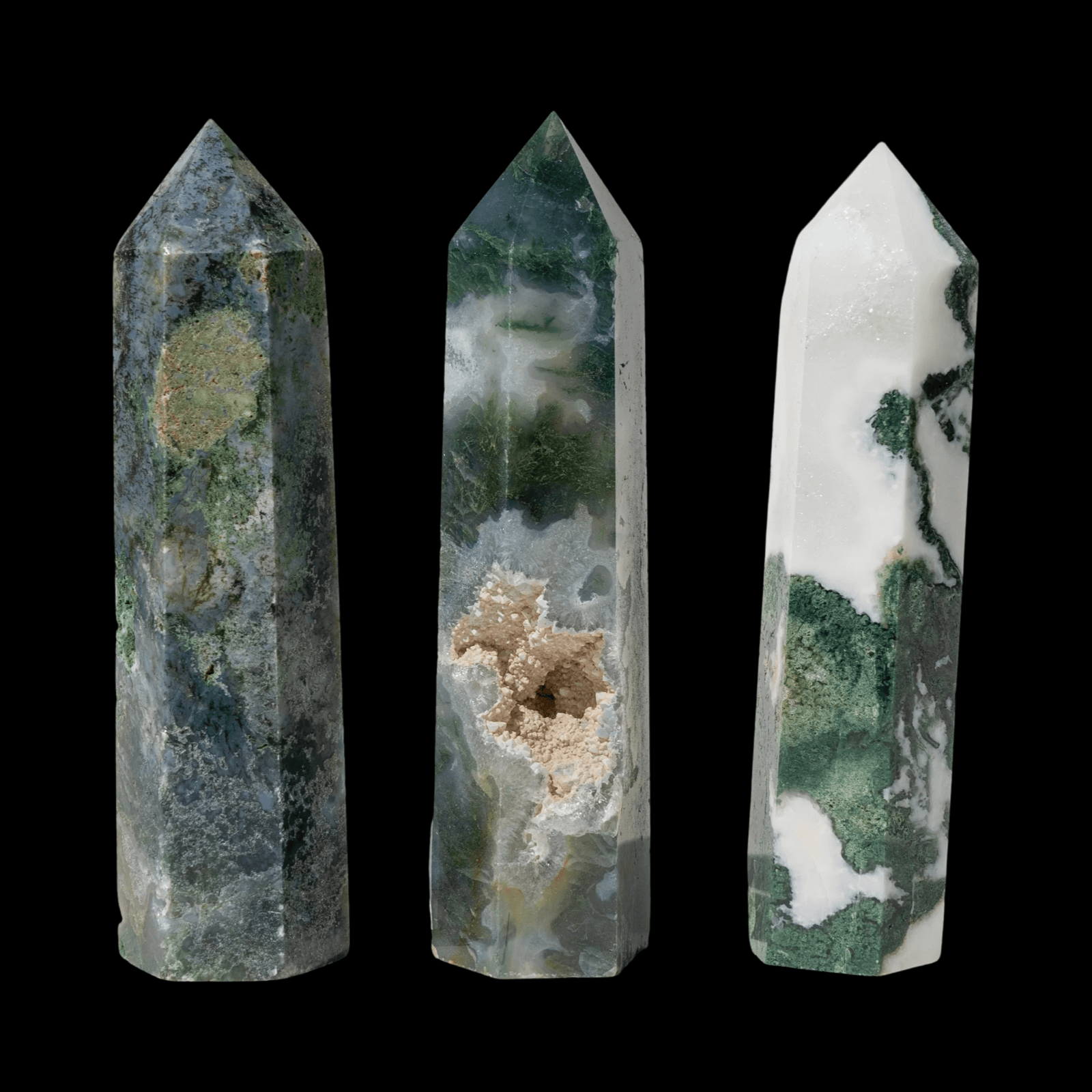 Moss Agate Tower - Spiral Rain