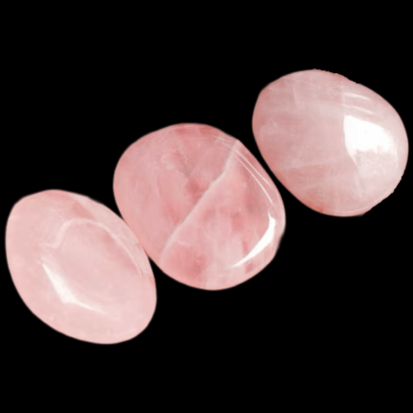 Rose Quartz Flat Palm Stone - Spiral Rain