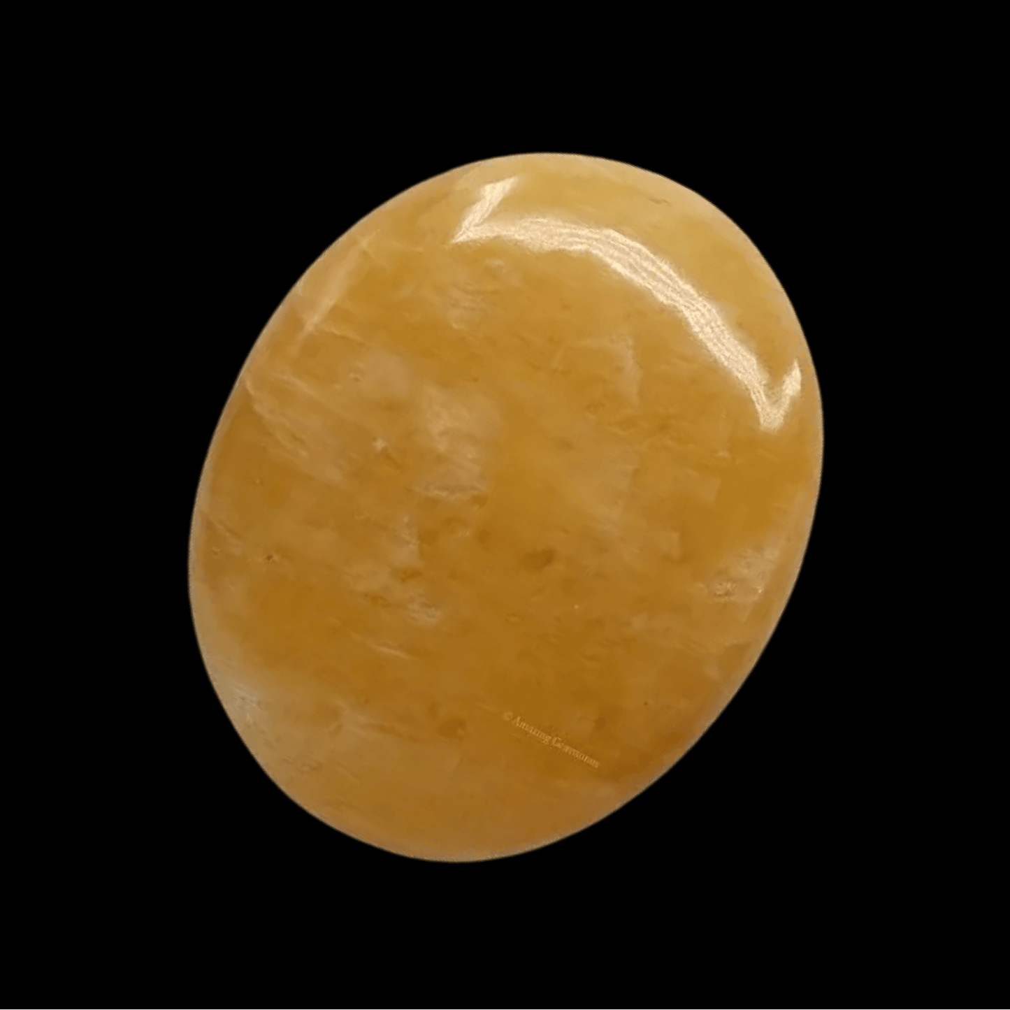Yellow Aventurine Flat Palm Stone - Spiral Rain