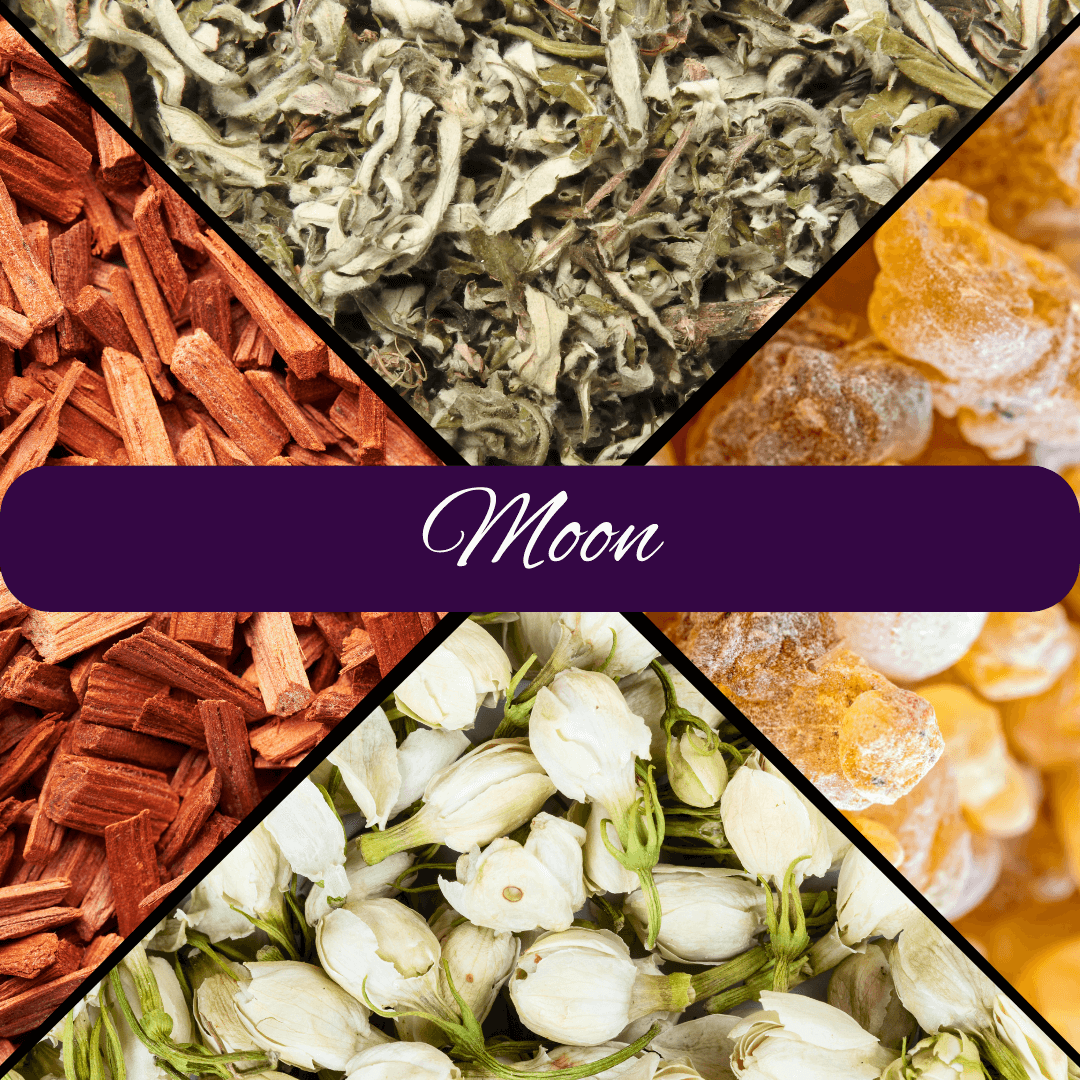 Moon Magic Loose Incense Blend with Moonstone Crystal - Spiral Rain