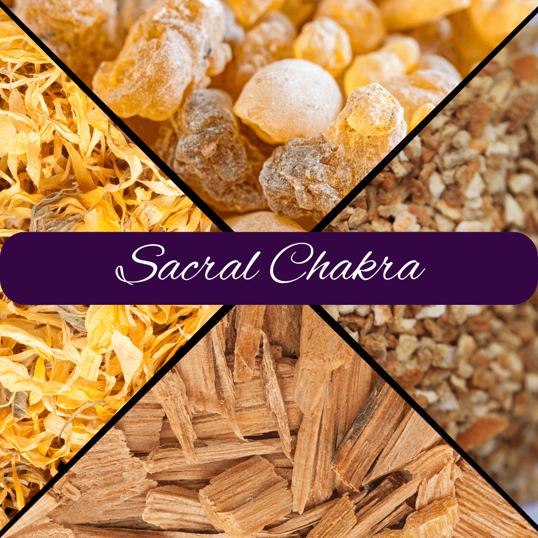 Sacral Chakra Loose Incense Blend with Carnelian Crystal - Spiral Rain