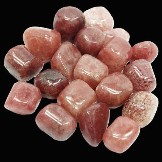 Strawberry Quartz Tumbled - Spiral Rain