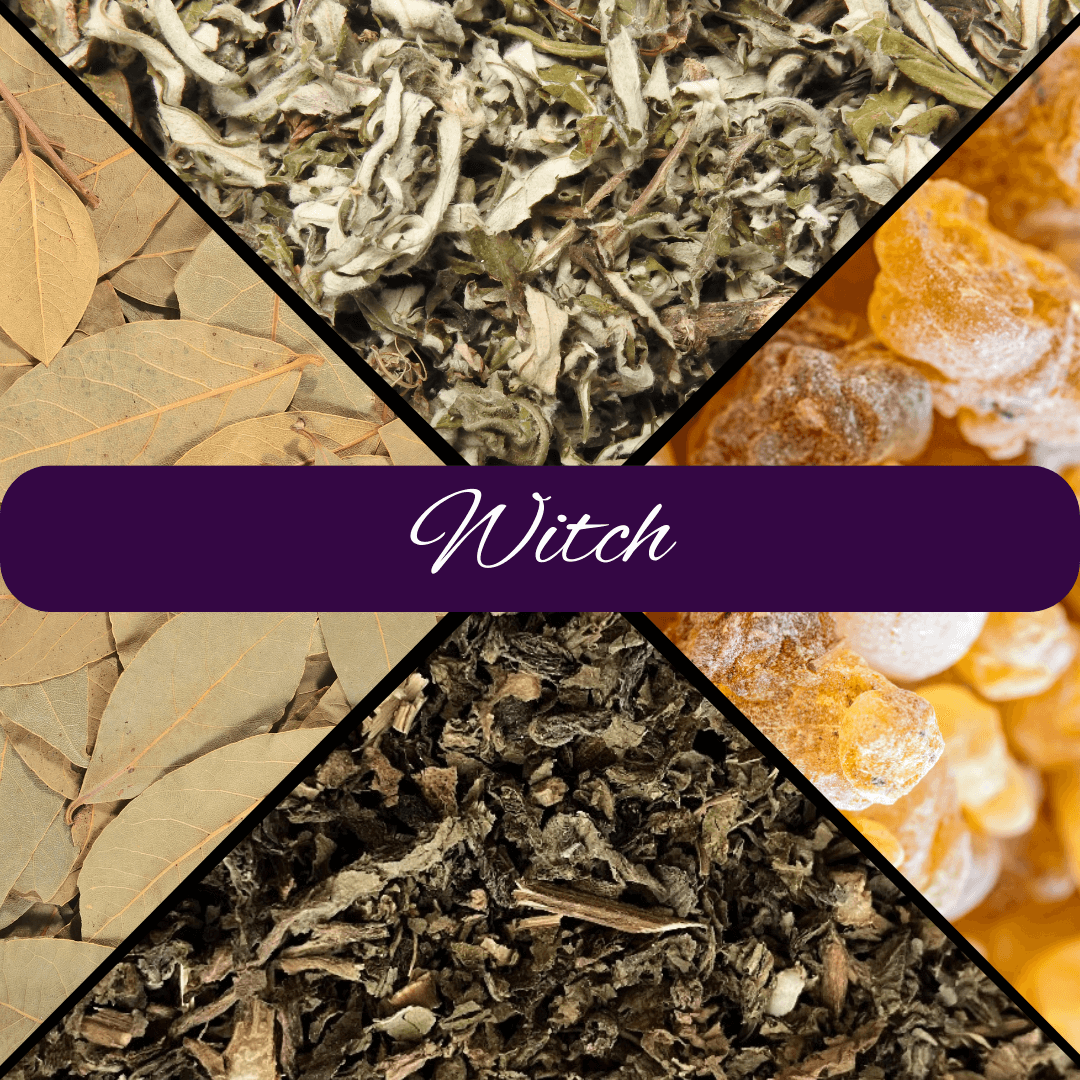 Witch Loose Incense Blend with Black Tourmaline Crystal - Spiral Rain