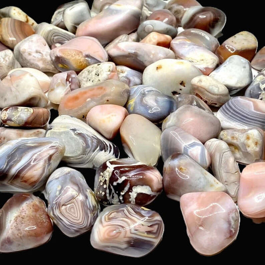 Pink Botswana Agate Tumbled - Spiral Rain