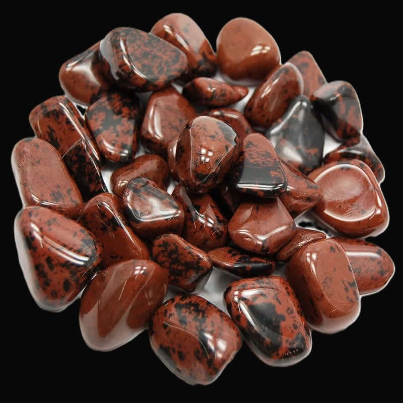Mahogany Obsidian Tumbled - Spiral Rain