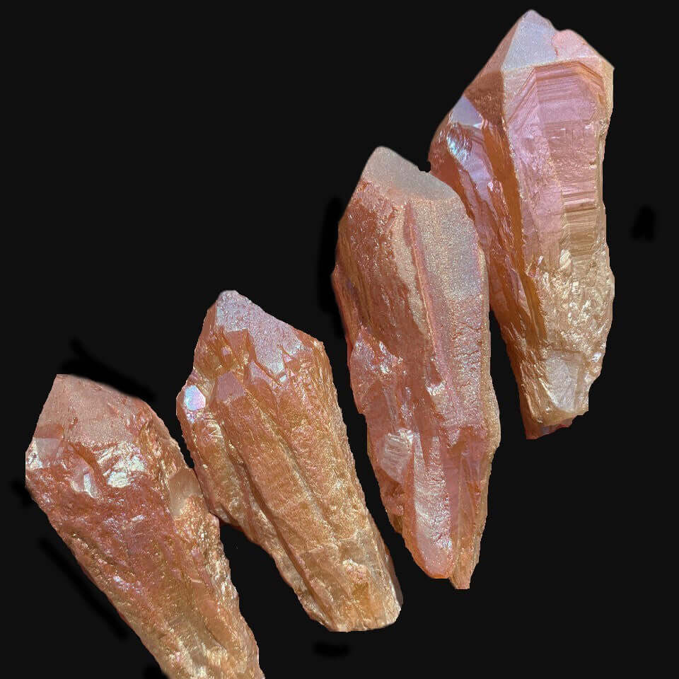 Tangerine Aura Quartz Point Large - Spiral Rain