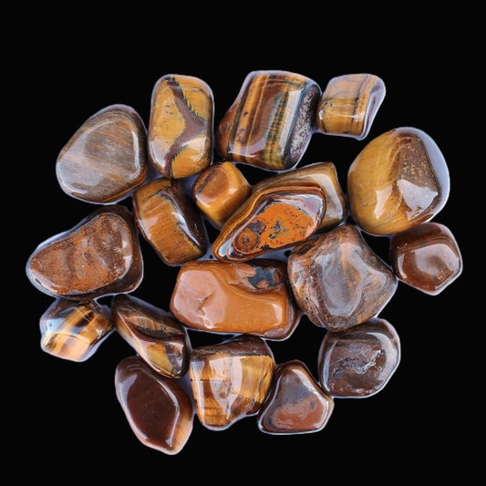 Golden Tiger Eye Tumbled - Spiral Rain