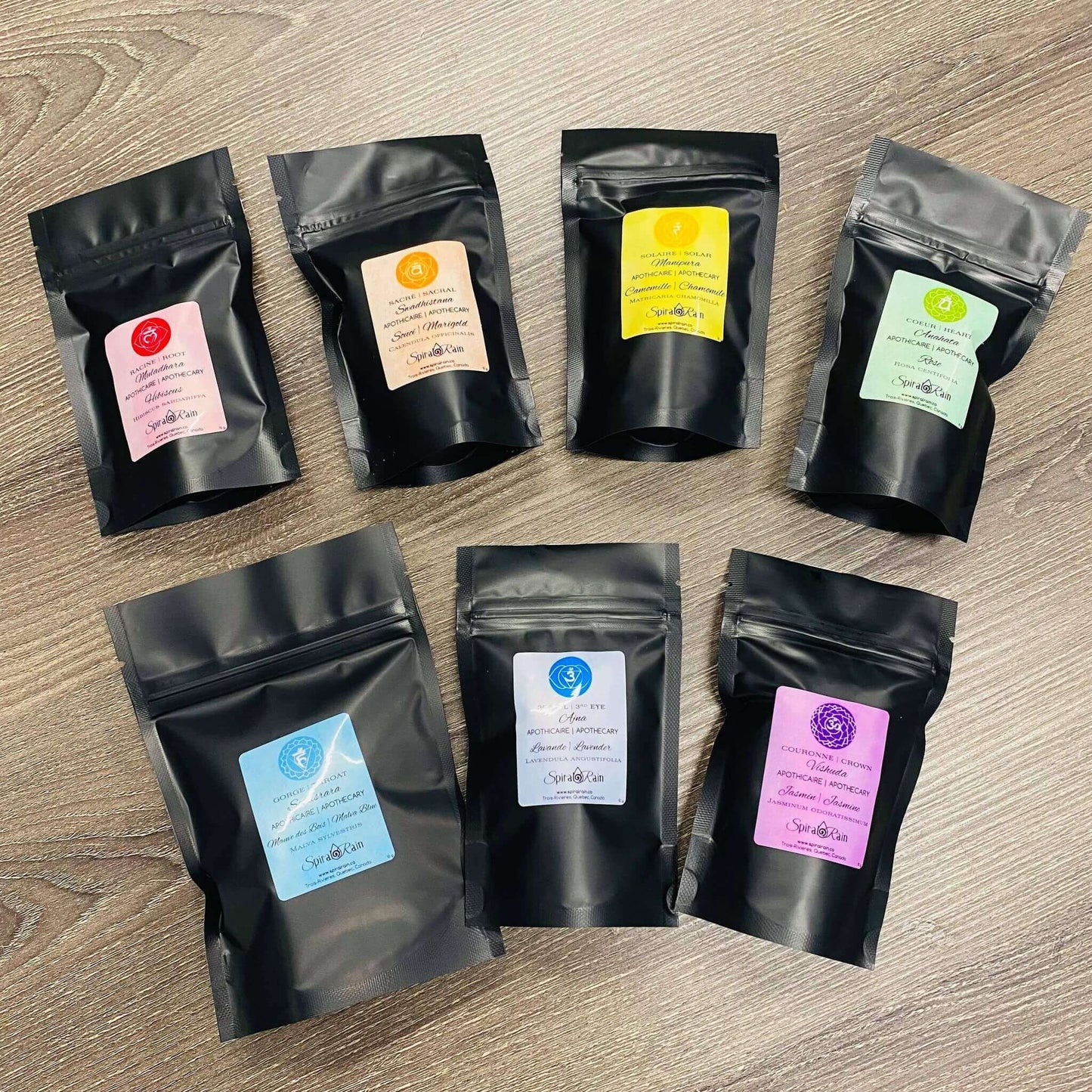 7 Chakras Flower Set at $28 only from Spiral Rain