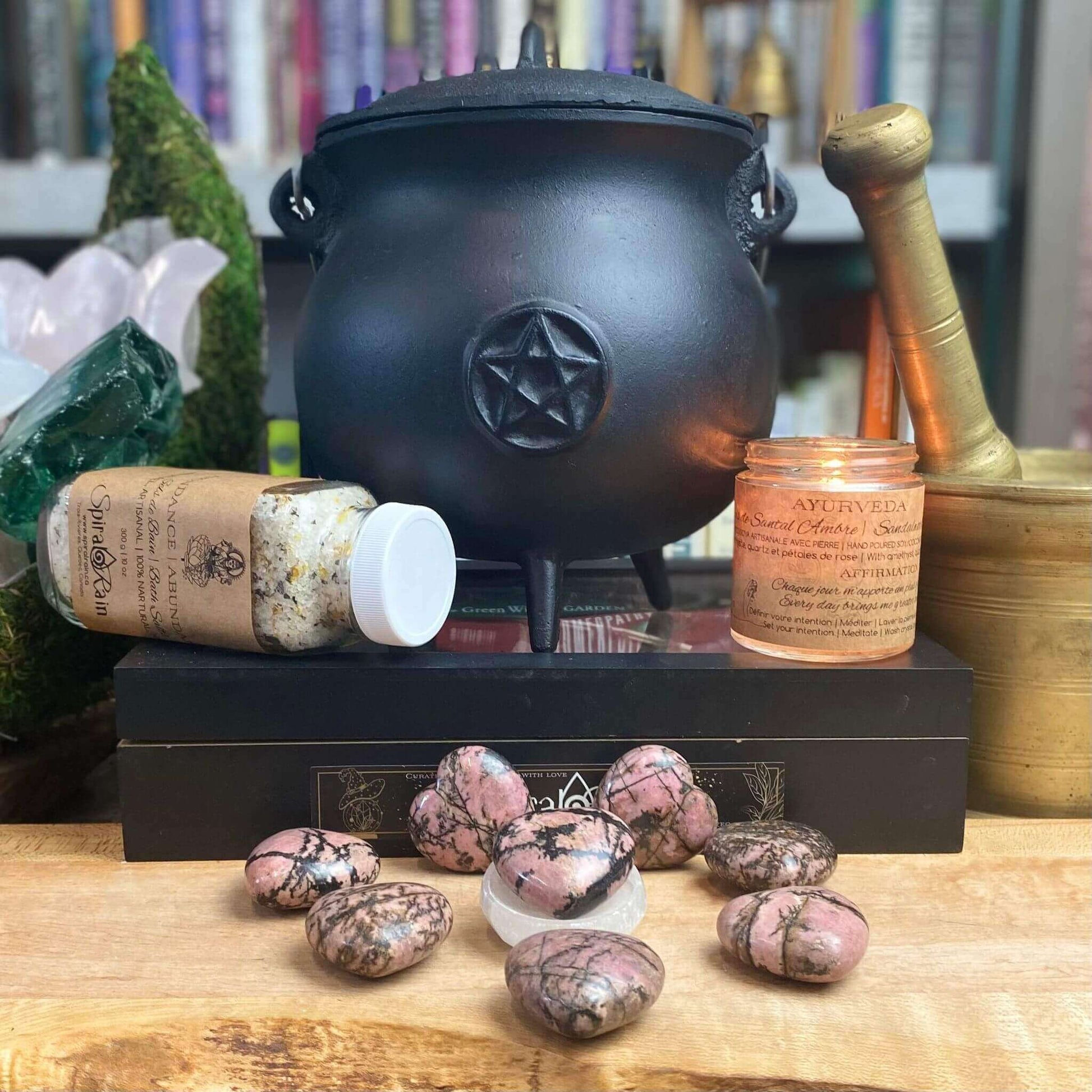 Rhodonite Puffed Heart 1.5 inch at $15 only from Spiral Rain