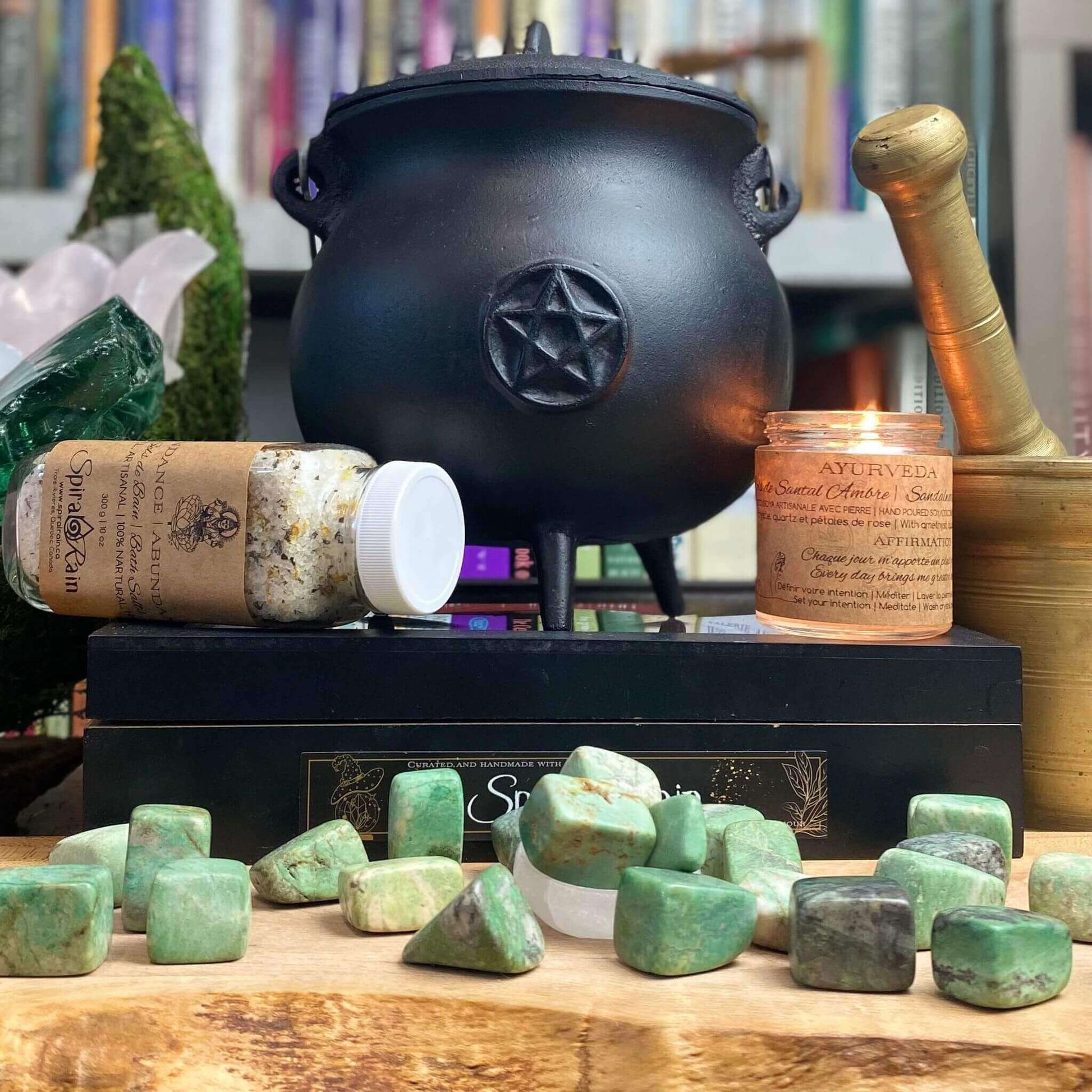 Fuchsite Emerald Tumbled at $10 only from Spiral Rain