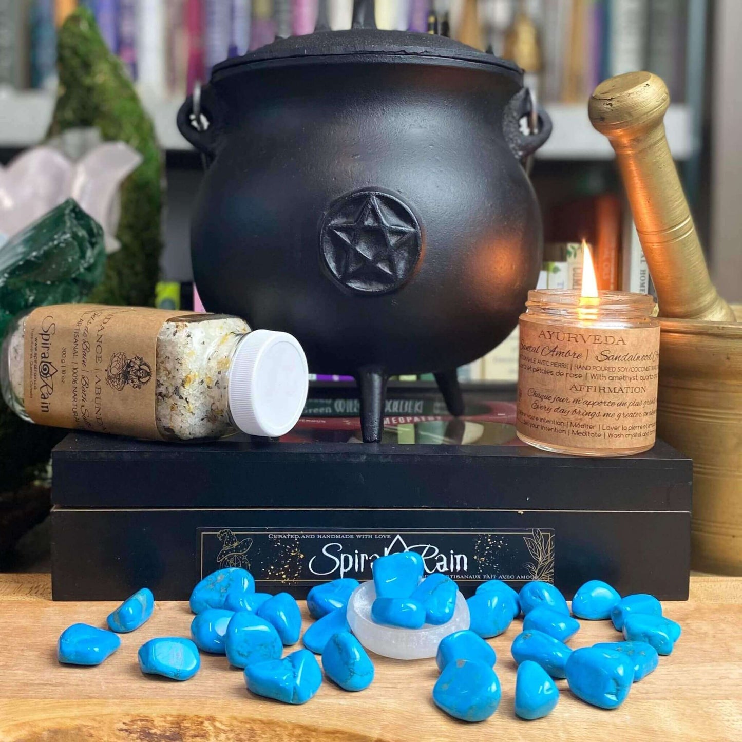 Howlite blue (dyed) Tumbled at $2 only from Spiral Rain