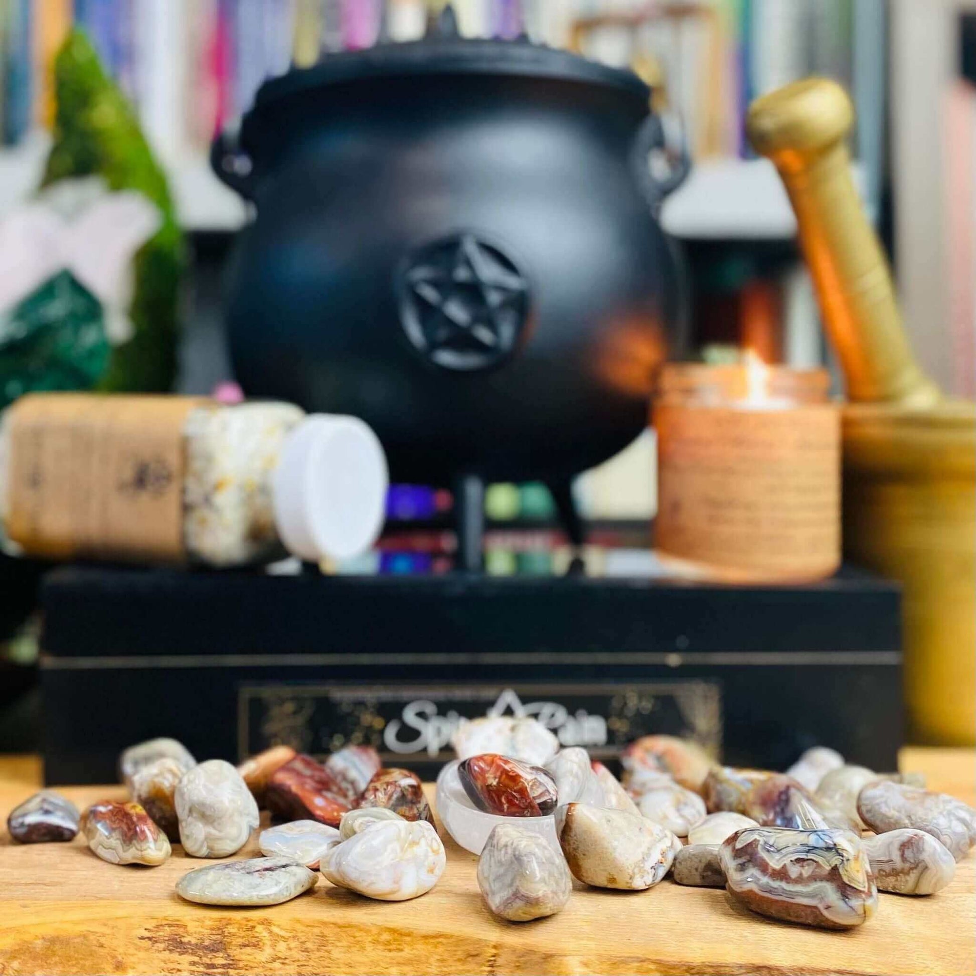 Agate Crazy Lace Tumbled at $4 only from Spiral Rain