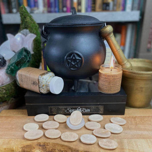 Moonstone Peach Worry Stone at $9 only from Spiral Rain