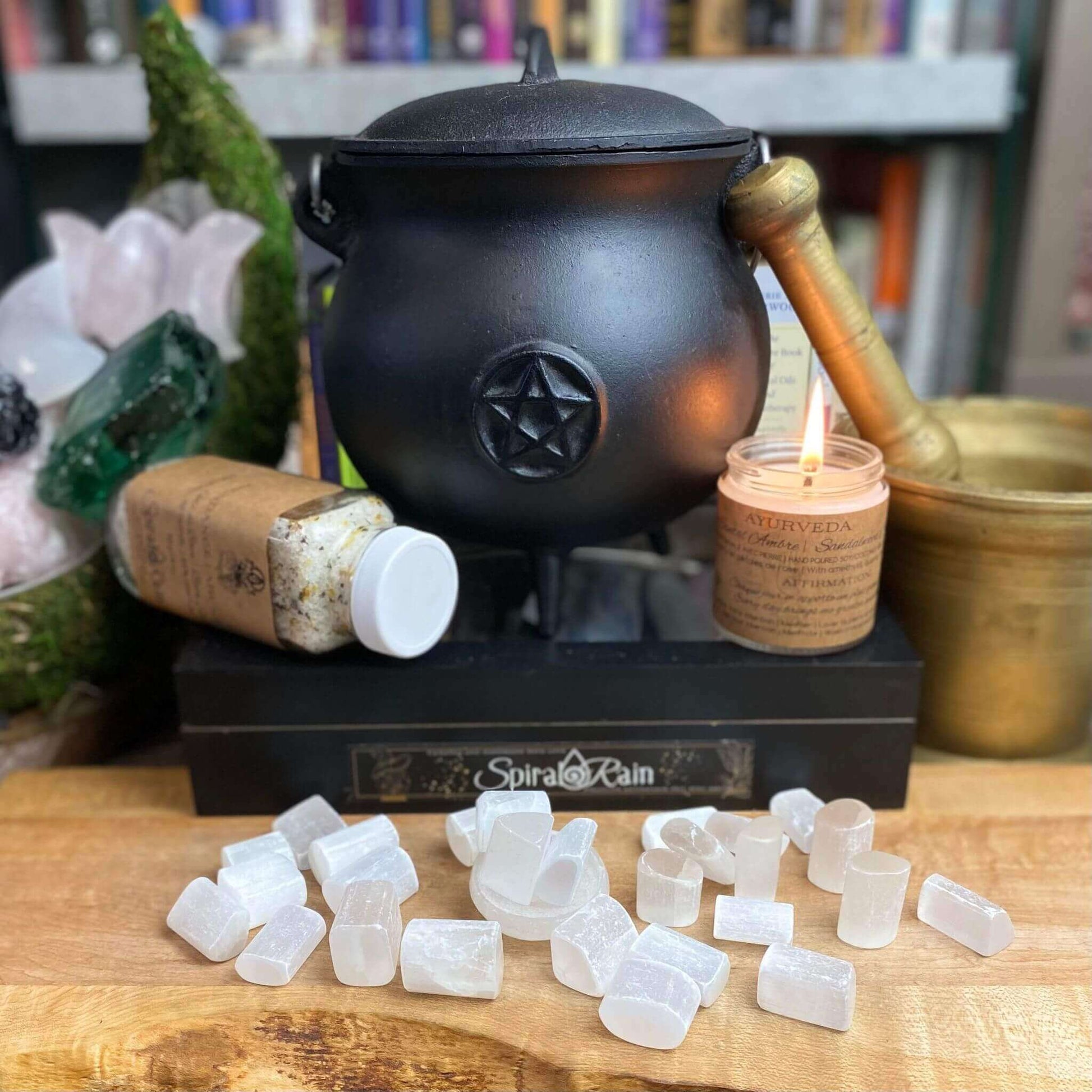 Satin Spar Selenite Tumbled at $3 only from Spiral Rain