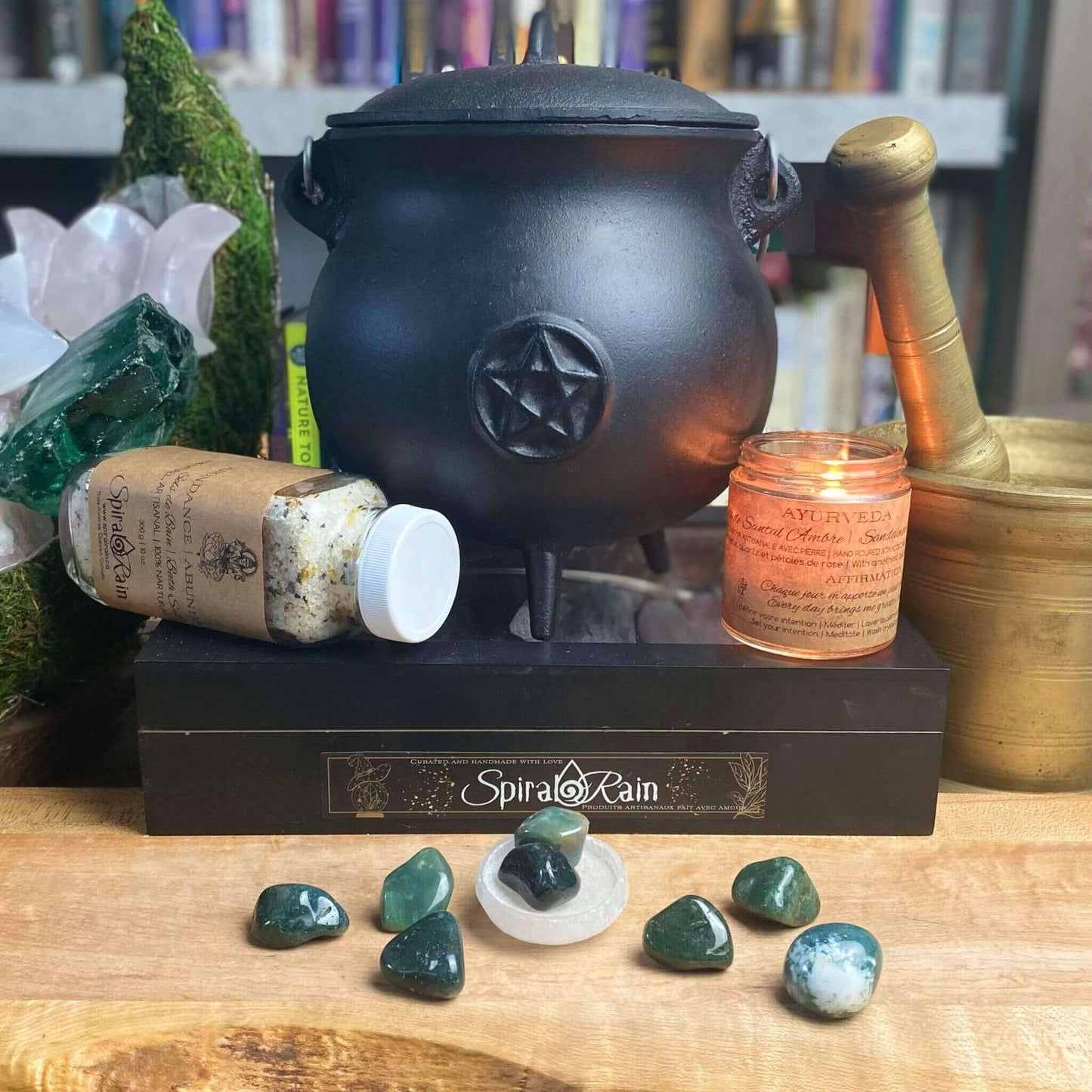 Agate Moss Tumbled at $3 only from Spiral Rain