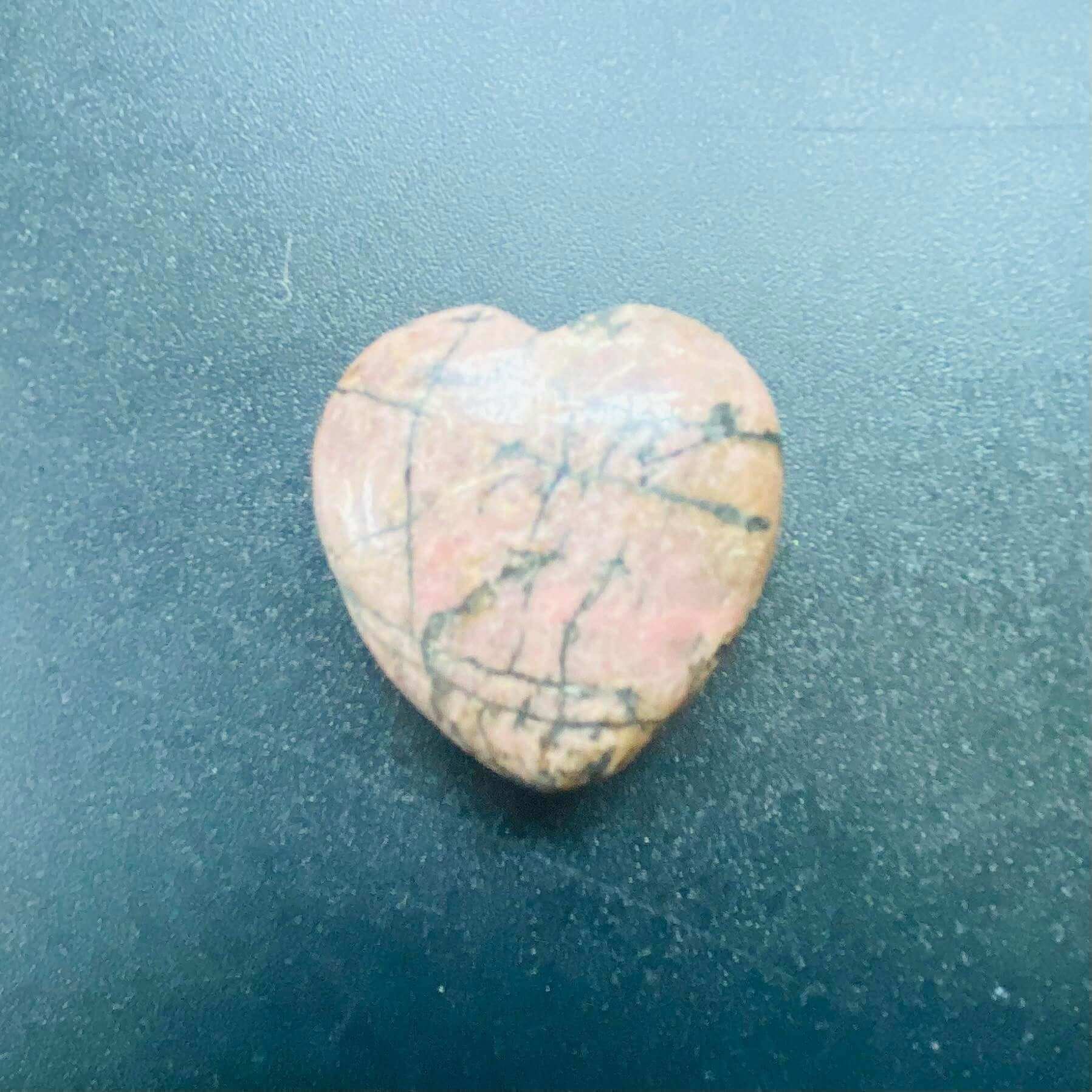 Rhodonite Puffed Heart 1.5 inch at $15 only from Spiral Rain
