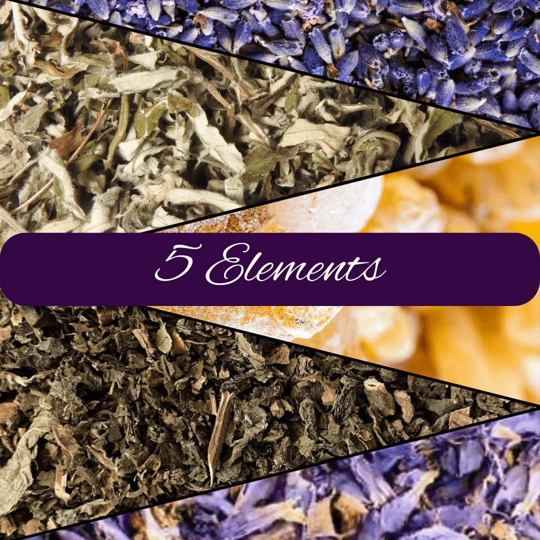 5 Elements Loose Incense Blend with Clear Quartz