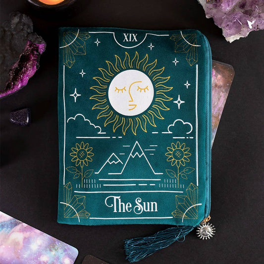 Le sac à fermeture éclair pour cartes de tarot du Soleil