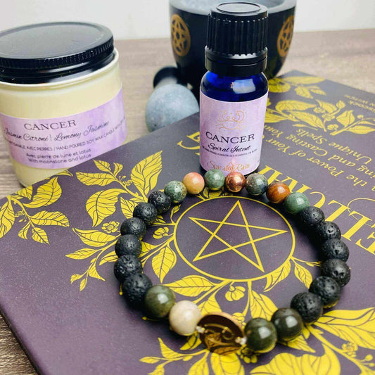 Cancer (Jun 21 - Jul 22) bracelet and bracelet & oil set at $20 only from Spiral Rain