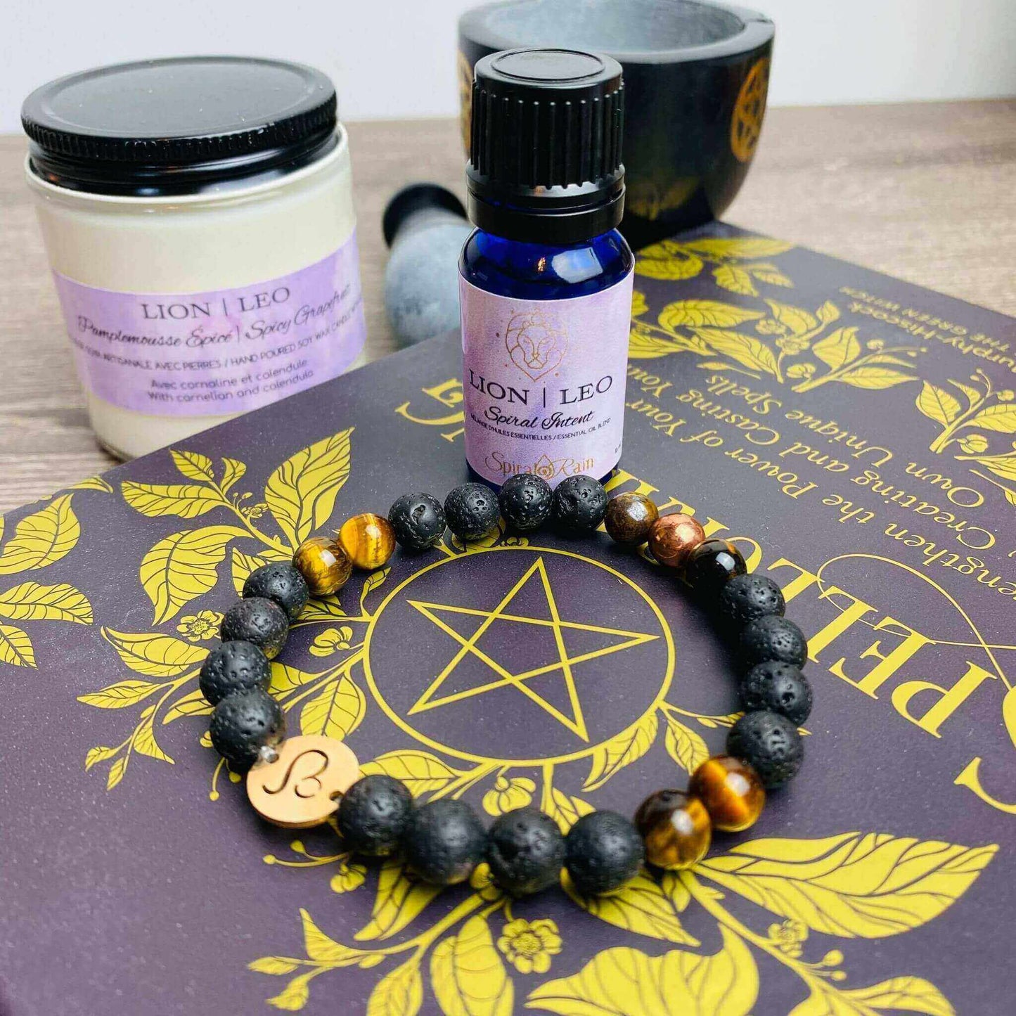 Leo (Jul 23 - Aug 22) bracelet and bracelet & oil set at $20 only from Spiral Rain