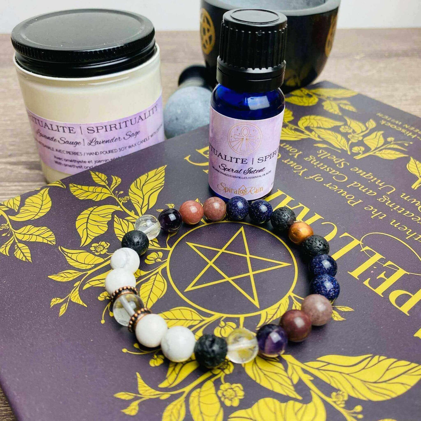 Spirituality bracelet and bracelet & oil set at $20 only from Spiral Rain