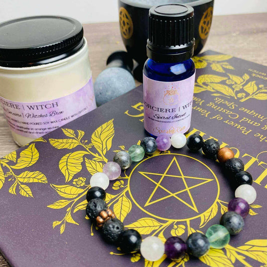 Witch bracelet and bracelet & oil set at $20 only from Spiral Rain