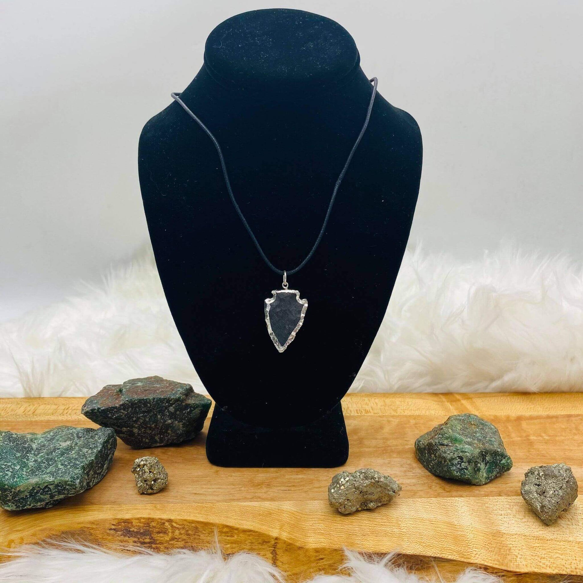 Black Obsidian Arrowhead Necklace at $25 only from Spiral Rain