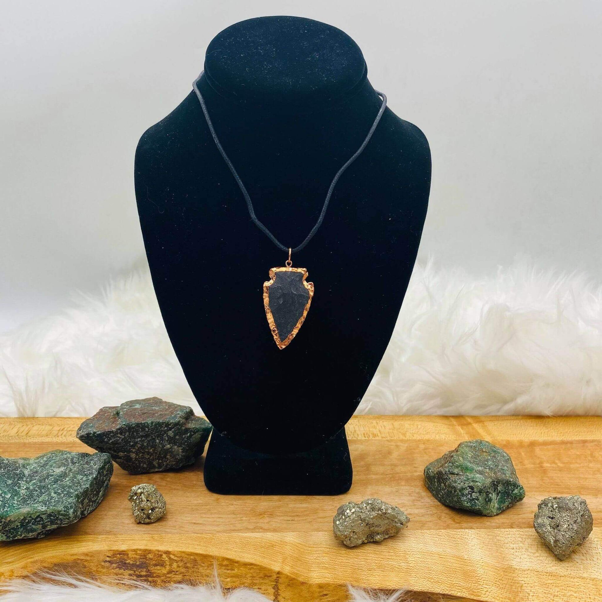 Black Obsidian Arrowhead Necklace at $25 only from Spiral Rain
