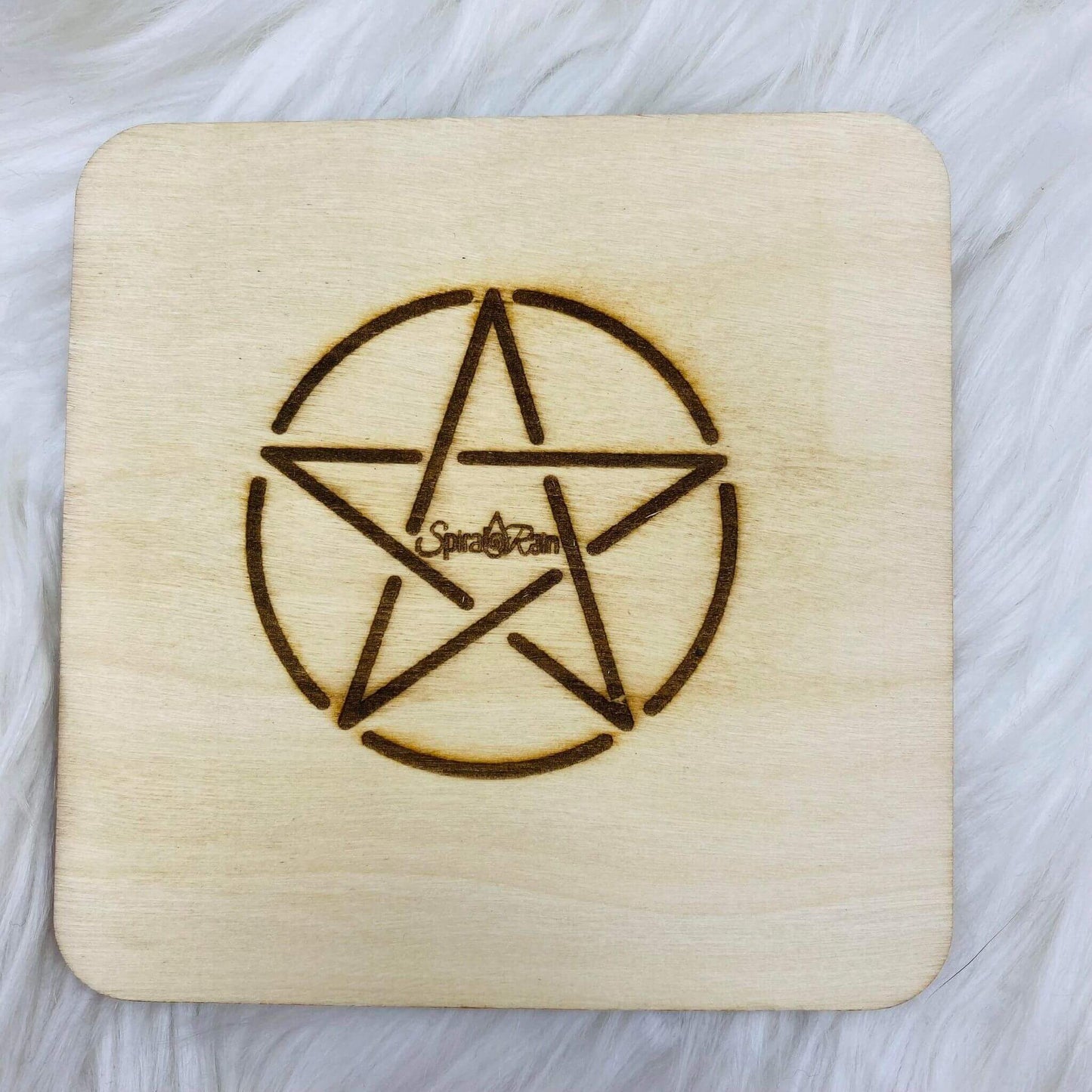 Pentagram Altar plaque 4 inch rounded square at $10 only from Spiral Rain