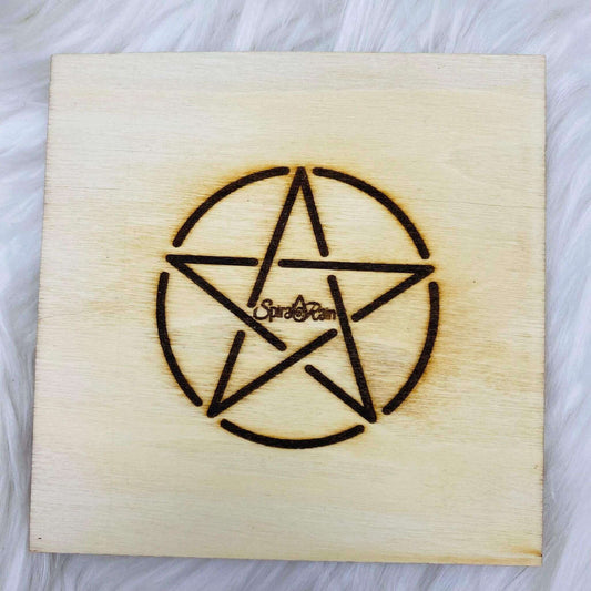 Pentagram Altar plaque 4 inch square at $10 only from Spiral Rain