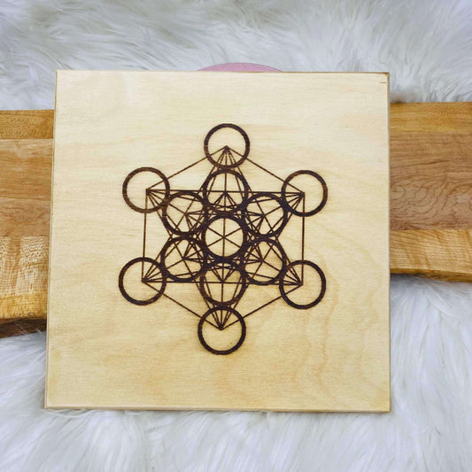 Two-sided wood grid (Metatron/ pentagon) at $35 only from Spiral Rain