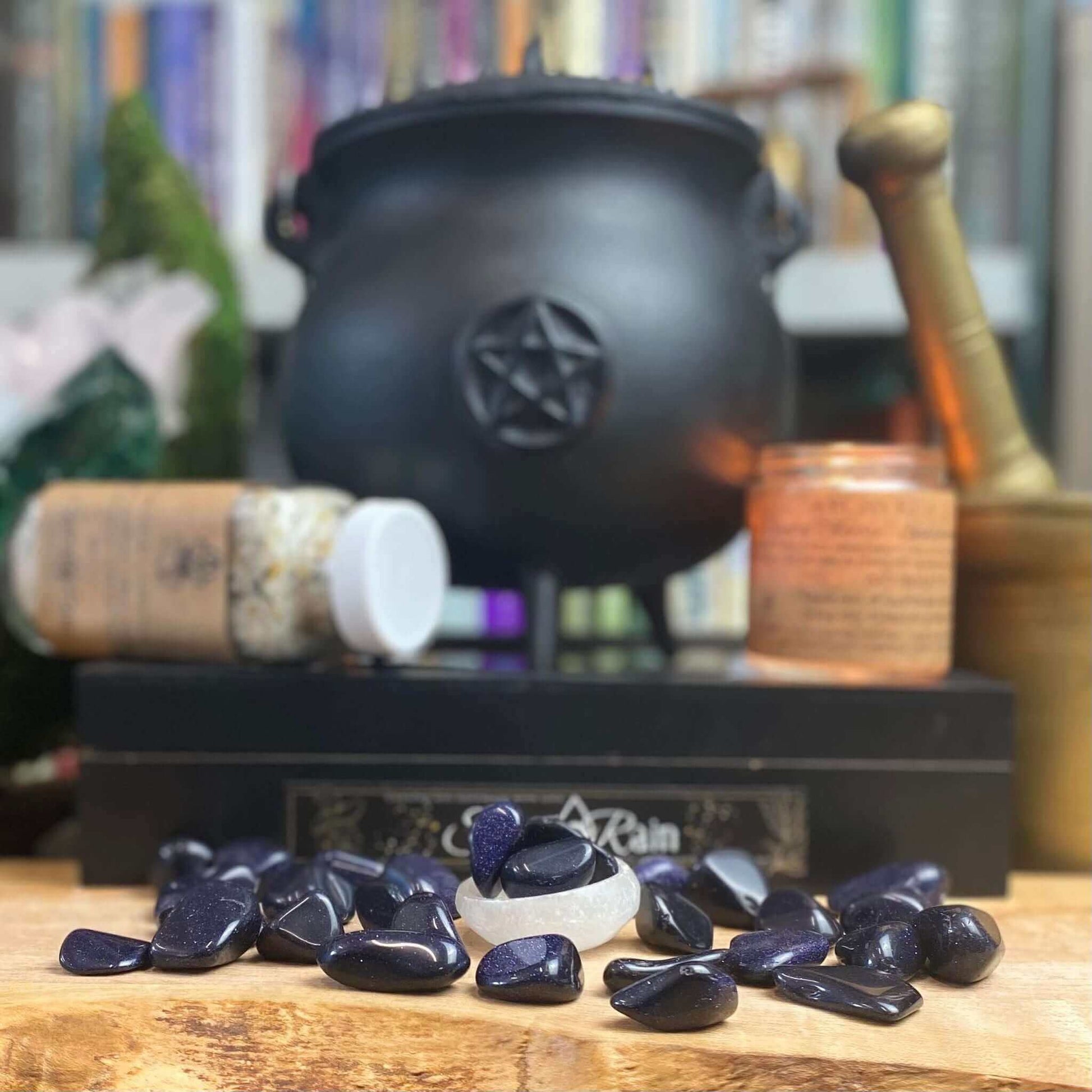 Goldstone Blue Tumbled at $3 only from Spiral Rain