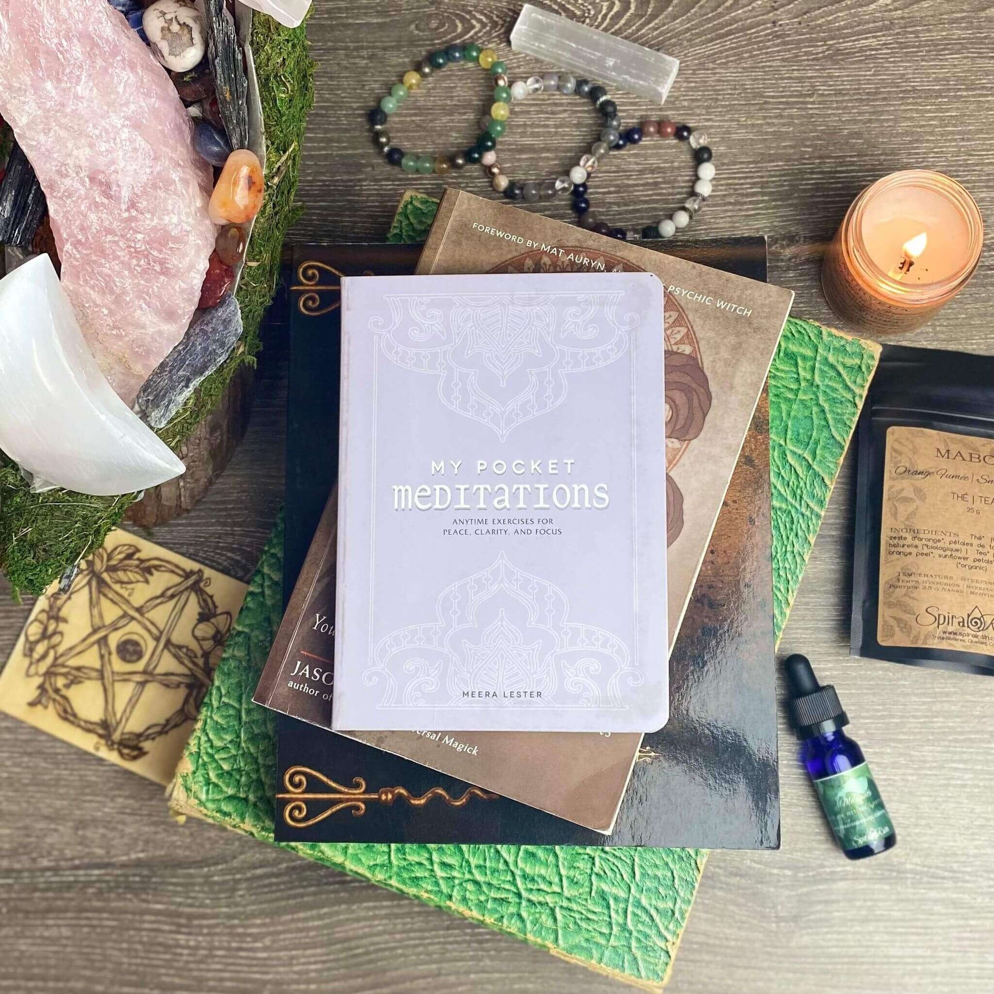 MY POCKET MEDITATIONS: ANYTIME EXERCISES FOR PEACE, CLARITY, AND FOCUS at $15 only from Spiral Rain