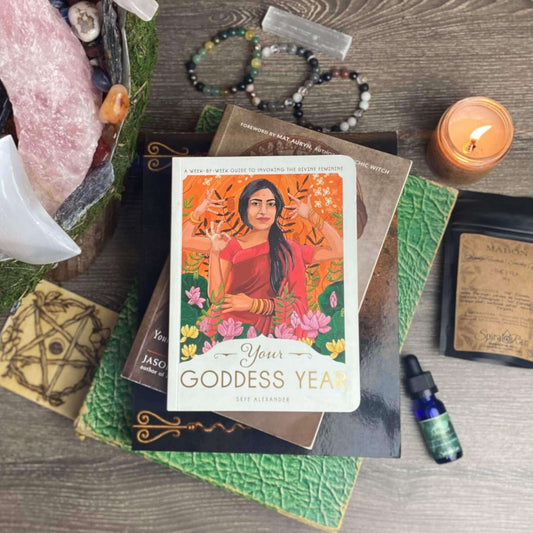 YOUR GODDESS YEAR: A WEEK-BY-WEEK GUIDE TO INVOKING THE DIVINE FEMININE at $18 only from Spiral Rain