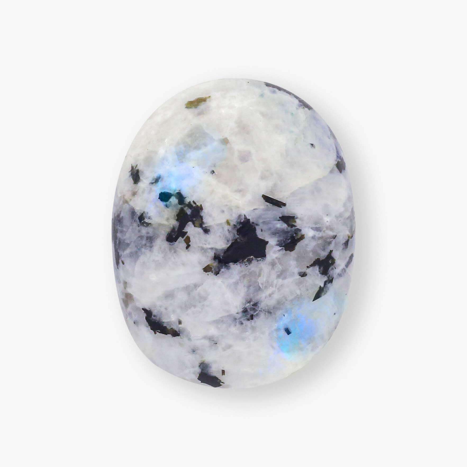 Moonstone Rainbow palm stone at $25 only from Spiral Rain
