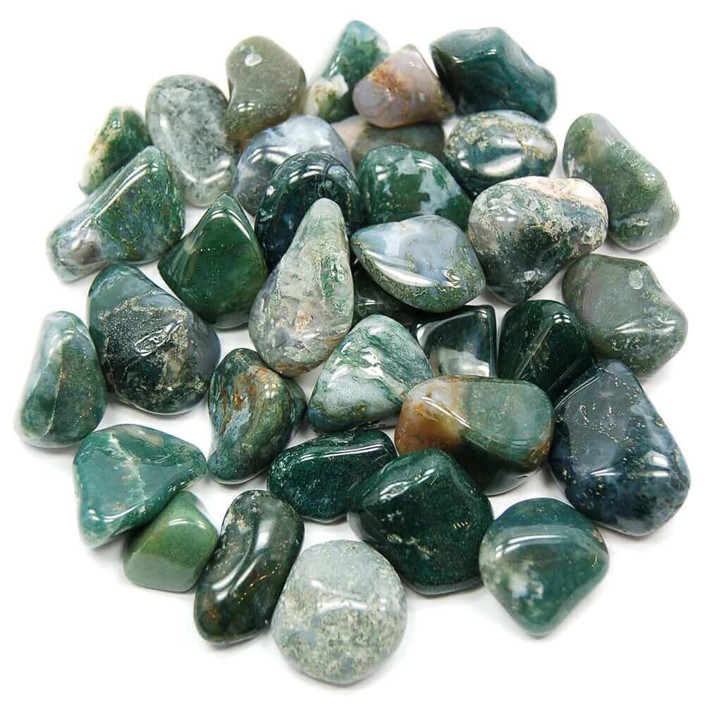 Agate Moss Tumbled at $3 only from Spiral Rain
