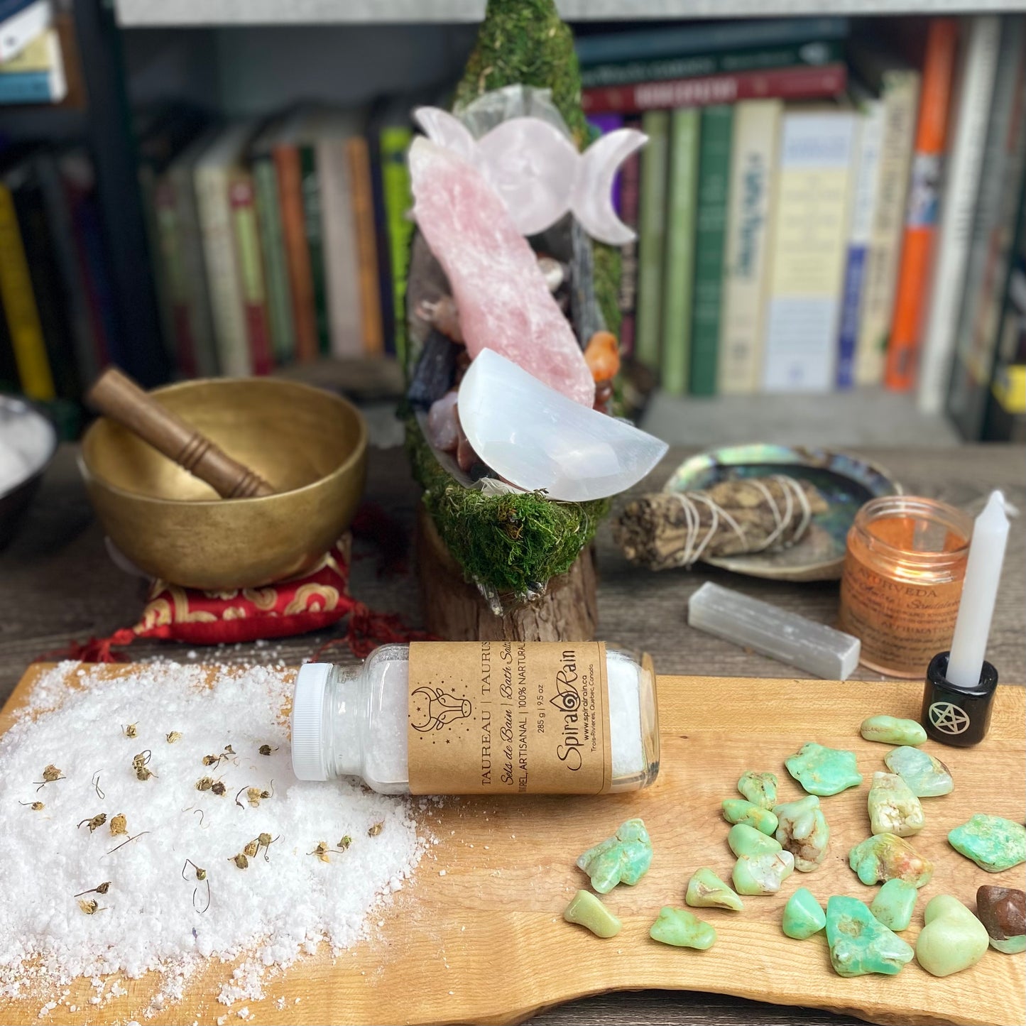 Taurus (Apr 20 - May 20) bath salts at $20 only from Spiral Rain