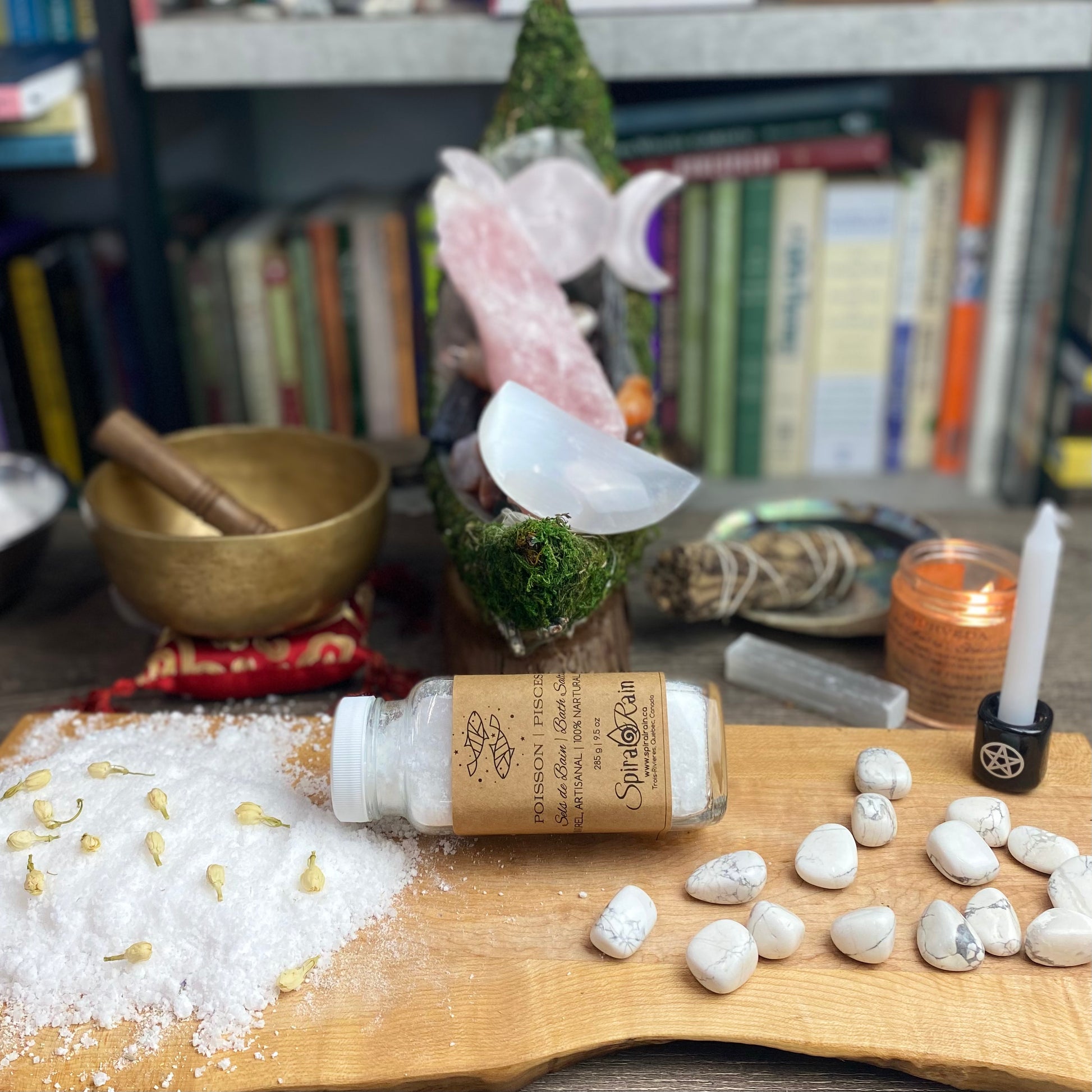 Pisces (Feb 19 - Mar 20) bath salts at $20 only from Spiral Rain