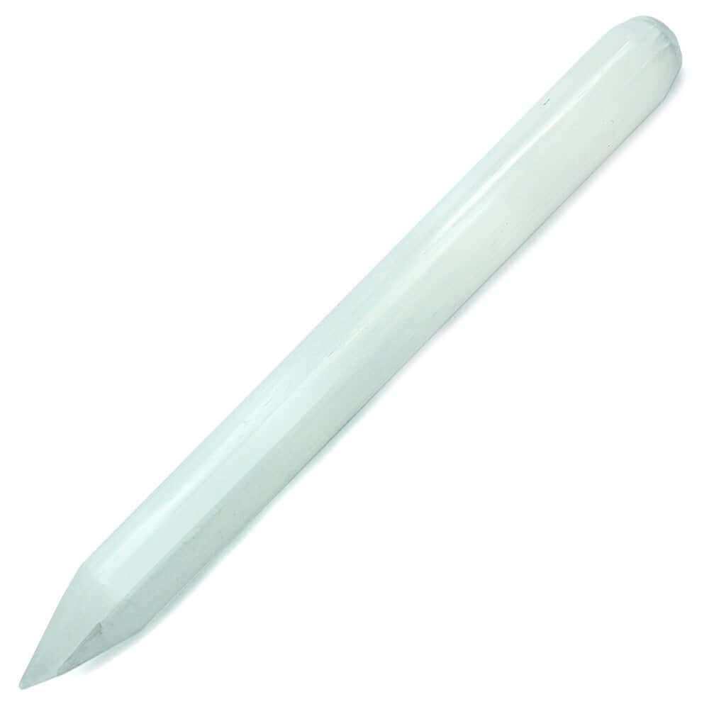 Satin Spar Selenite Wand Thin 3/4'' at $11 only from Spiral Rain