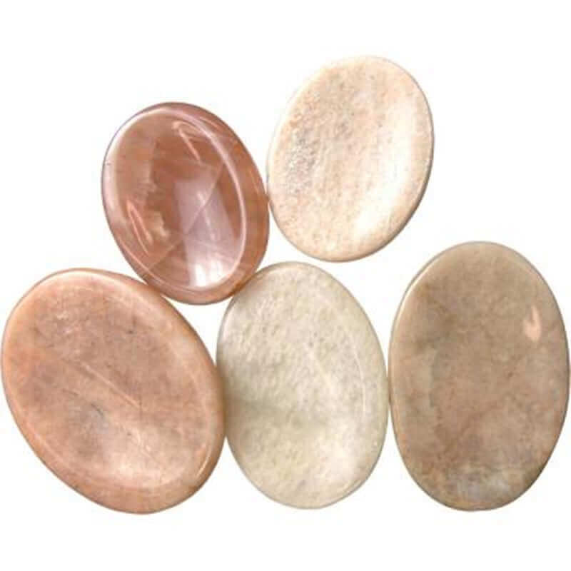 Moonstone Peach Worry Stone at $9 only from Spiral Rain